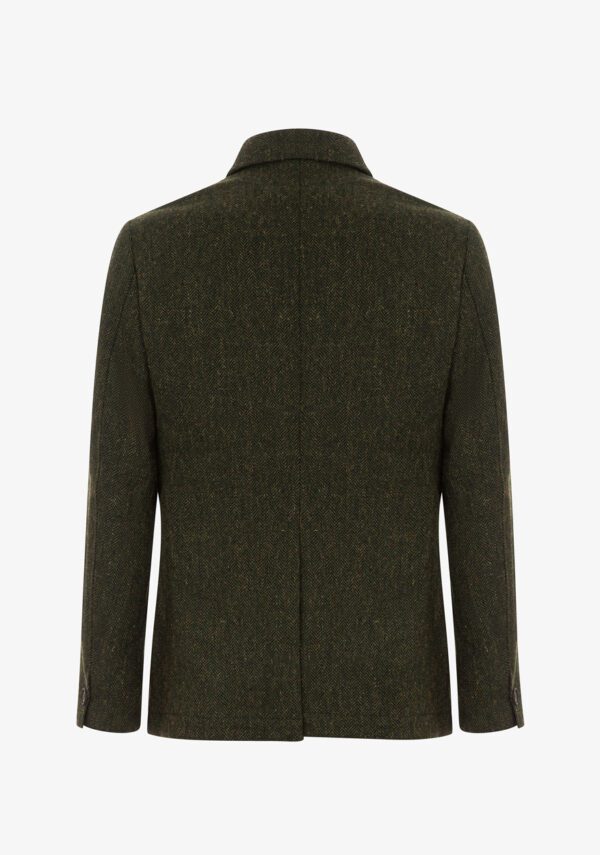 Blazer collo camicia spigato in tweed