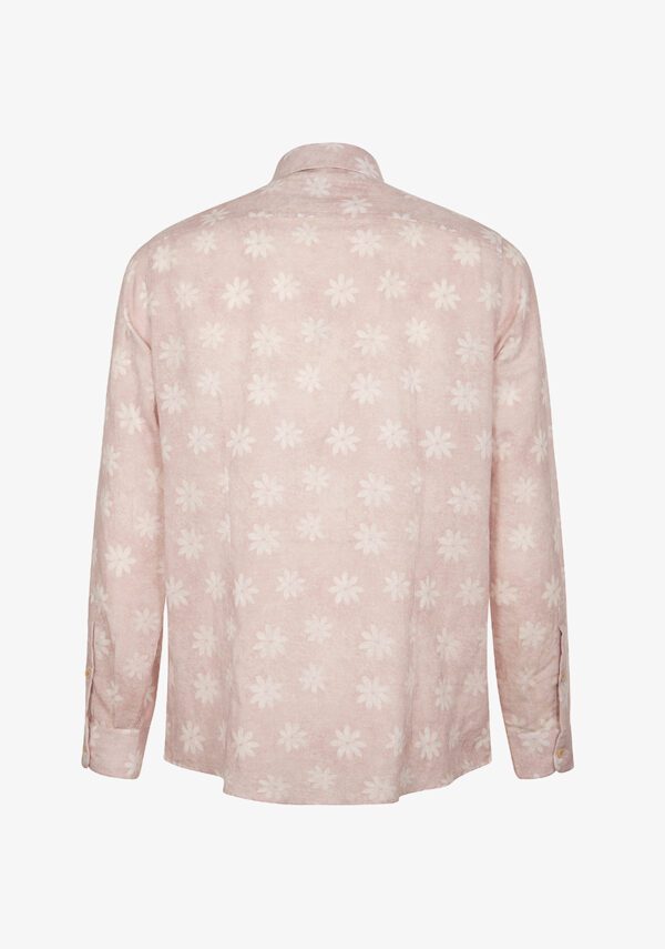 Camicia cotone e lino stampata