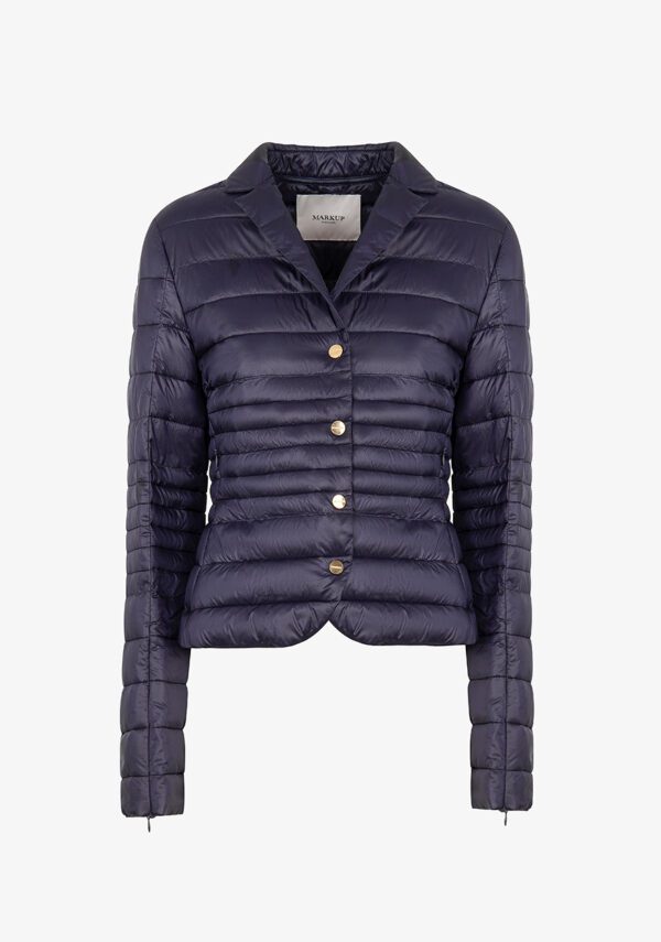 Giacca piumino corta nylon perlato