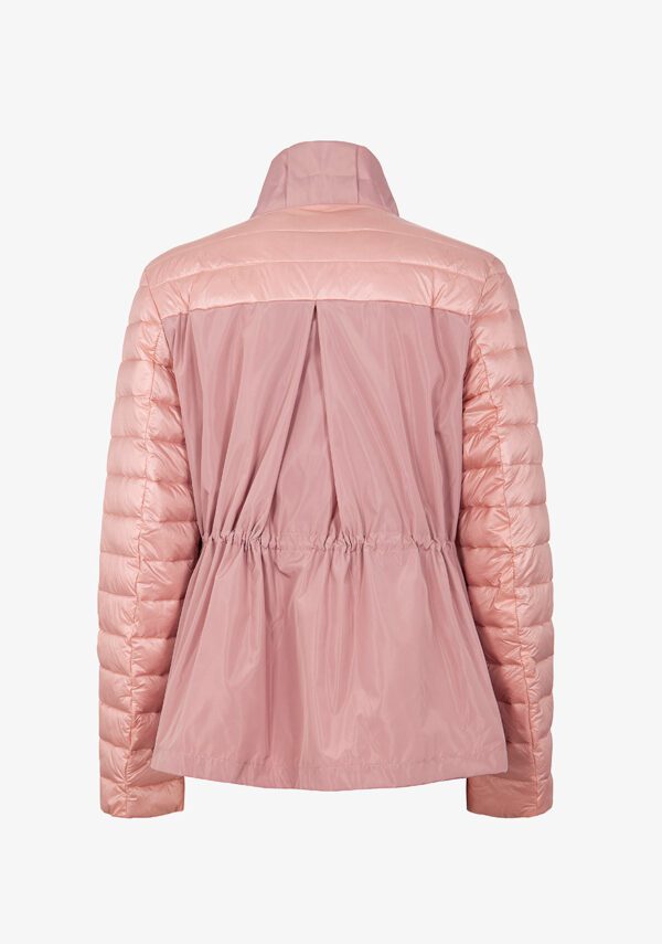 Piumino corto nylon perlato e taffeta