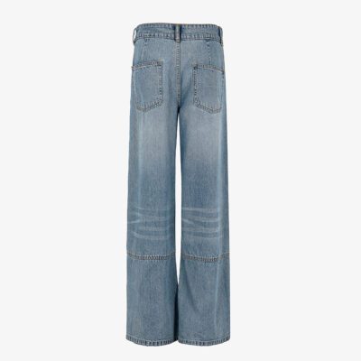 Jeans wide leg 5 tasche con riprese