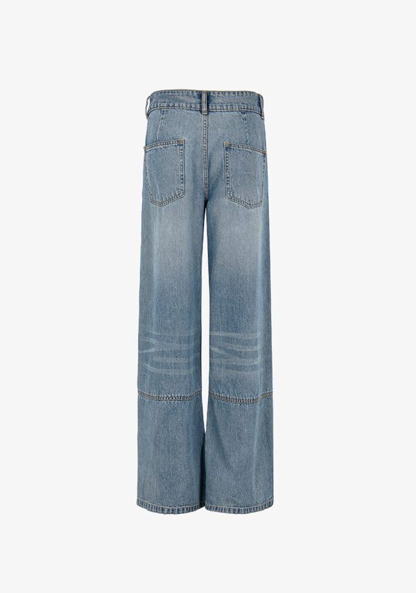 Jeans wide leg 5 tasche con riprese