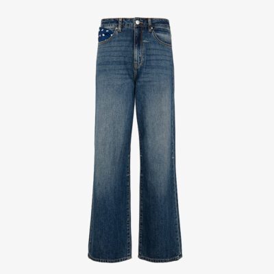 Jeans wide leg cinque tasche lavaggio medio