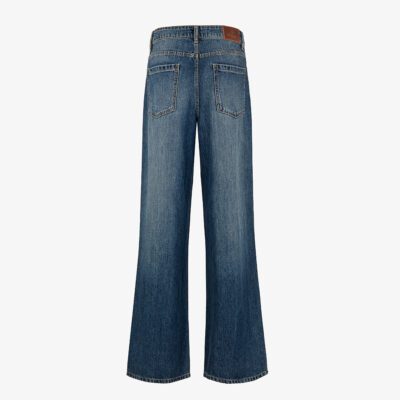 Jeans wide leg cinque tasche lavaggio medio
