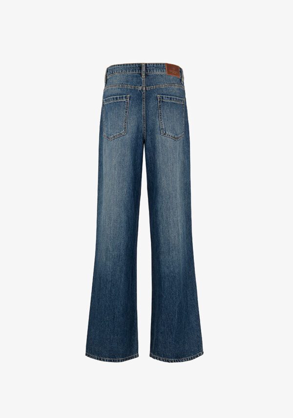 Jeans wide leg cinque tasche lavaggio medio