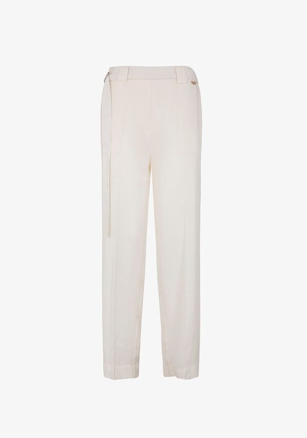 Pantalone straight in tessuto fluido