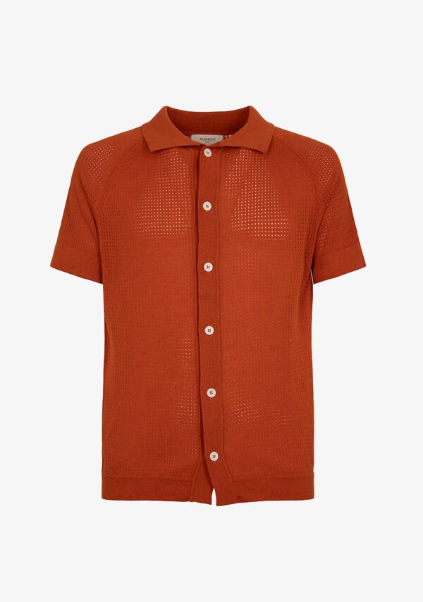 Camicia mezza manica traforata