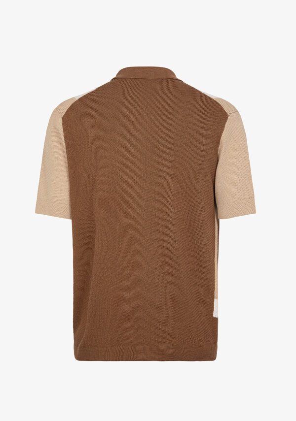 Camicia block color misto lino