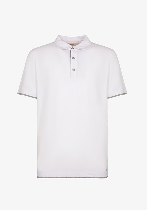 Polo jersey con contrasti