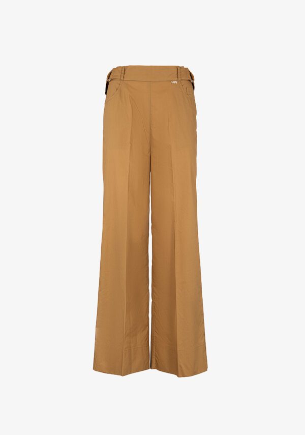 Pantalone wide leg in popeline