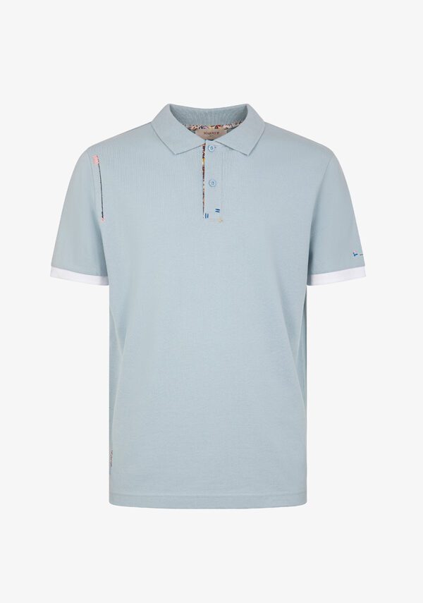 Polo mezza manica piquet con ricami
