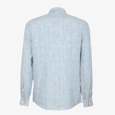Camicia manica lunga collo francese lino riga