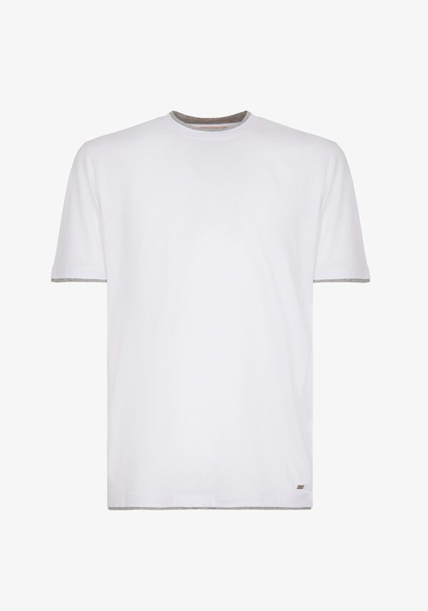 Girocollo mezza manica jersey con contrasti