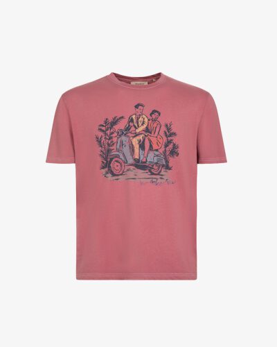 Girocollo mezza manica jersey tinto capo stampa scooter