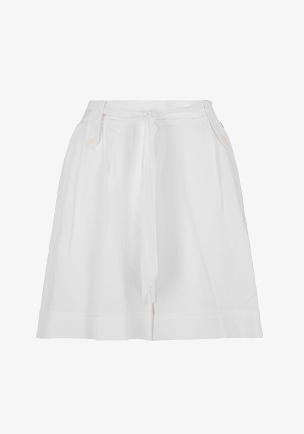 Shorts in lino e viscosa
