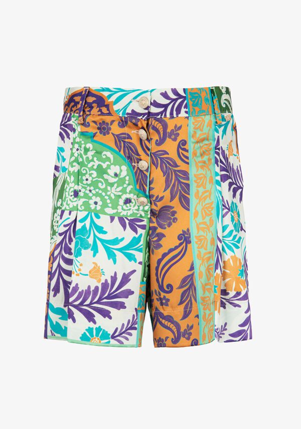 Shorts in twill stampa etnica