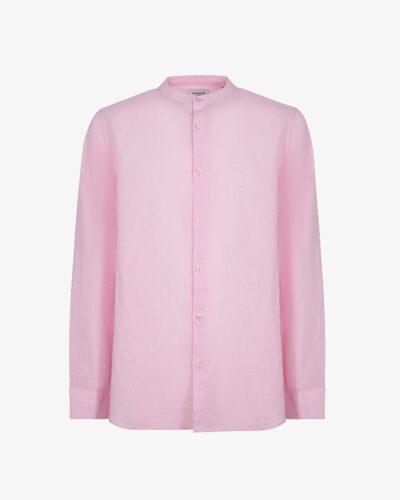 Camicia manica lunga collo coreano lino cotone