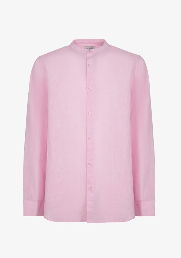 Camicia manica lunga collo coreano lino cotone