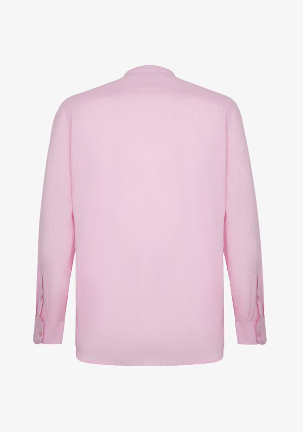 Camicia manica lunga collo coreano lino cotone