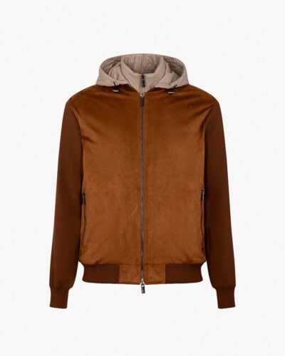 Giubbino in suede e maglia