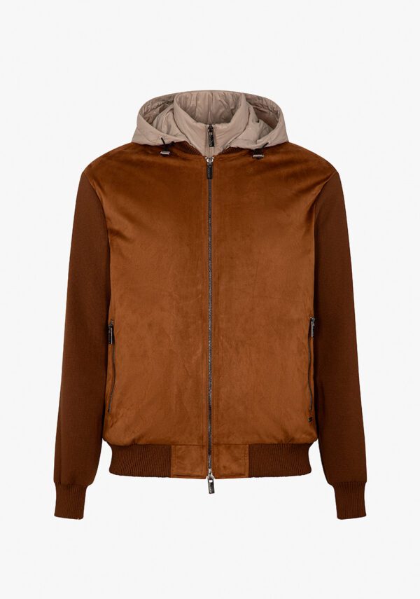 Giubbino in suede e maglia