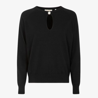 Maglia con apertura bottone gioiello