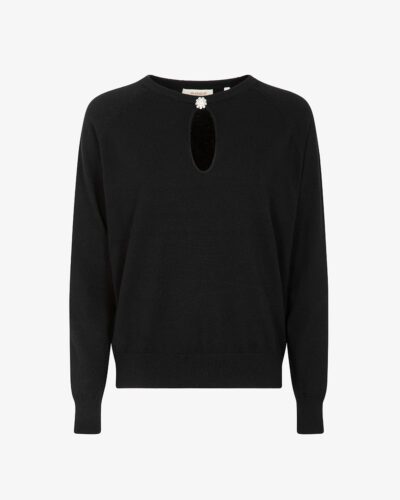 Maglia con apertura bottone gioiello