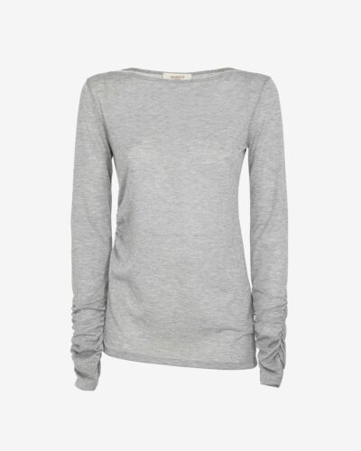 T-shirt in jersey lurex con arricci