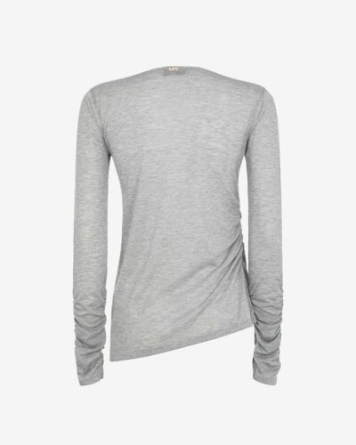 T-shirt in jersey lurex con arricci