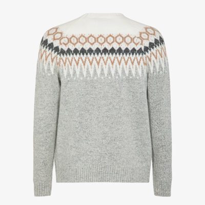Girocollo jacquard cardato