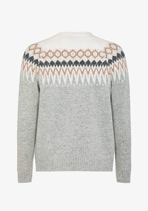 Girocollo jacquard cardato