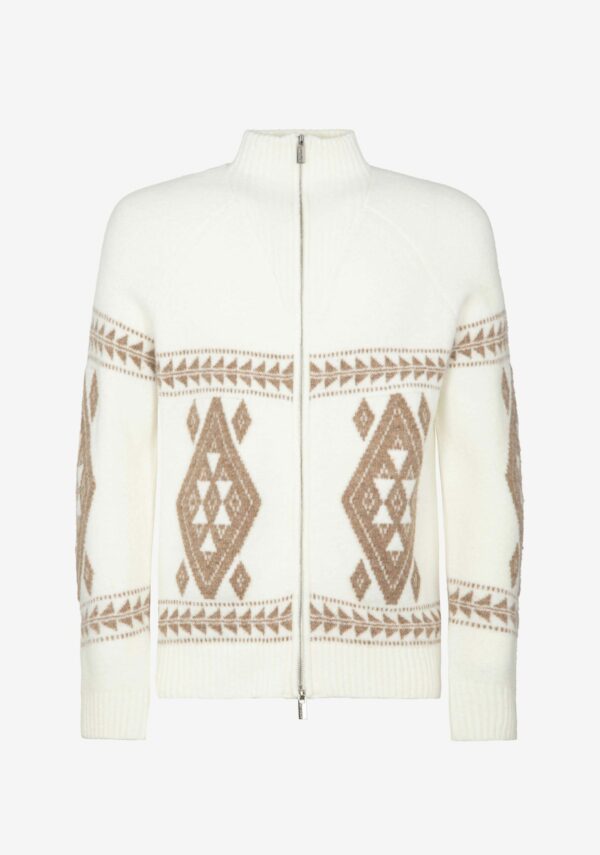 Lupetto full zip jacquard