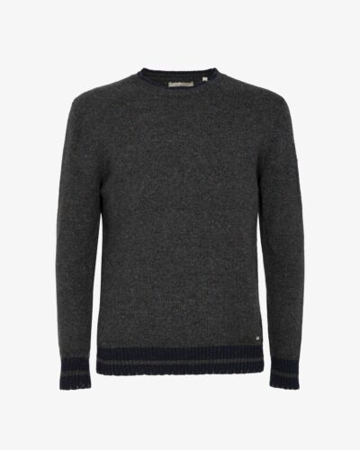 Girocollo bottonato con contrasti