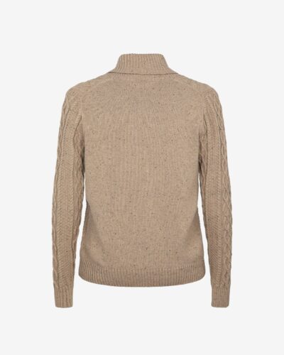 Maglia collo sciallato trecce