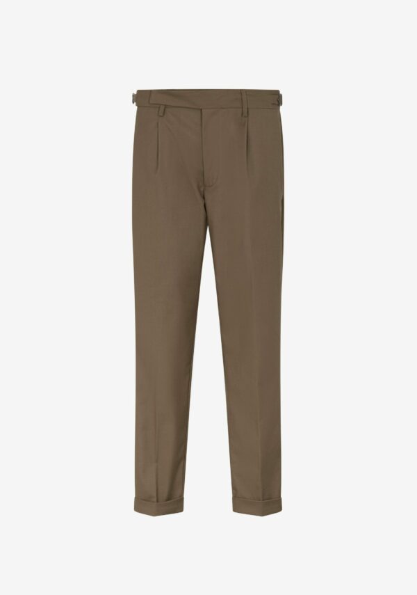Pantalone cropped in flanella pettinata