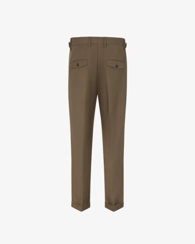 Pantalone cropped in flanella pettinata