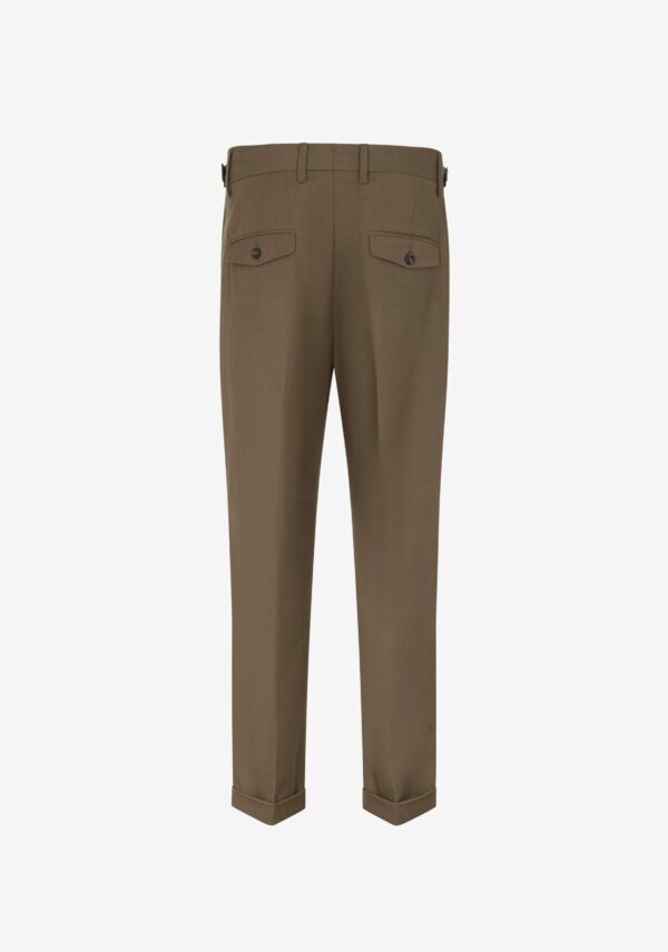 Pantalone cropped in flanella pettinata