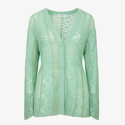 Cardigan con lavorazione e traforo