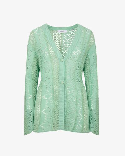 Cardigan con lavorazione e traforo