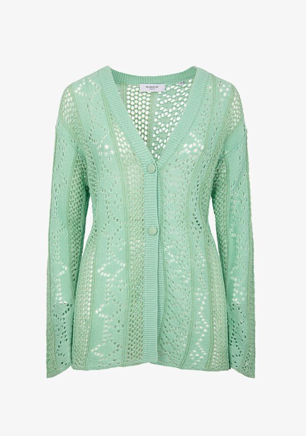 Cardigan con lavorazione e traforo