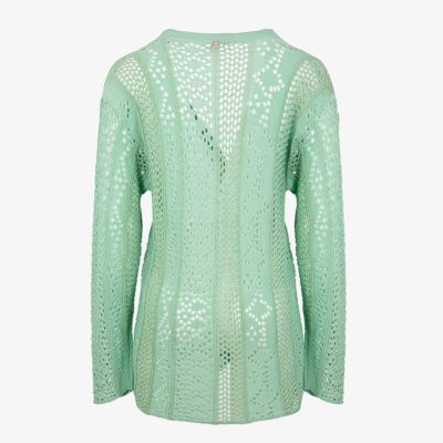 Cardigan con lavorazione e traforo