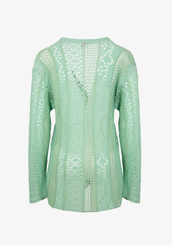 Cardigan con lavorazione e traforo