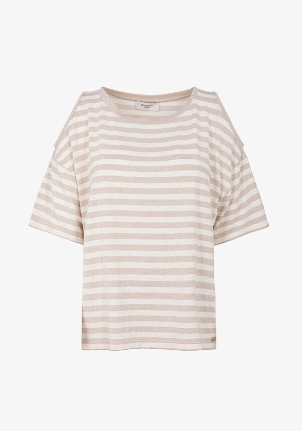 T-shirt in misto viscosa fiammata lurex