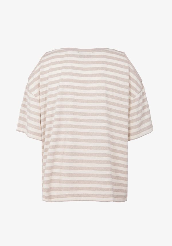 T-shirt in misto viscosa fiammata lurex