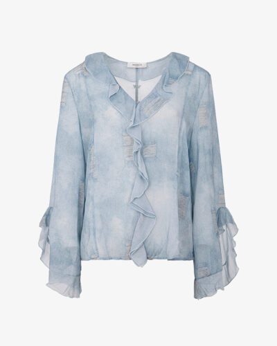 Blusa stampa denim