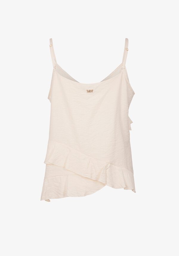 Top in viscosa con rouches