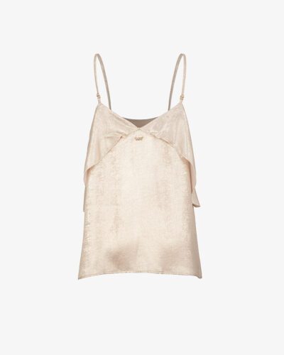 Top in tessuto lucido