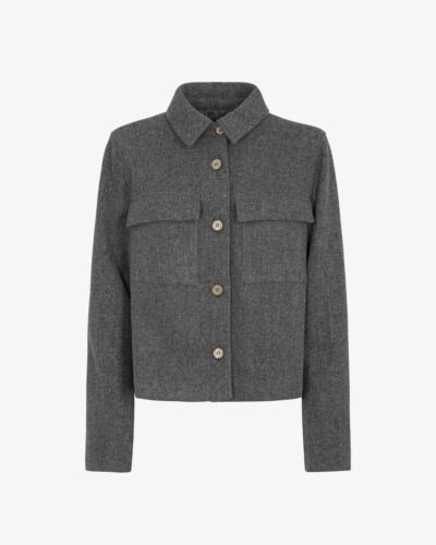 Cappotto corto con collo camicia