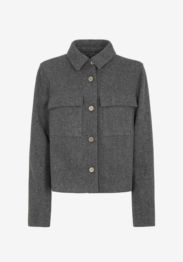 Cappotto corto con collo camicia