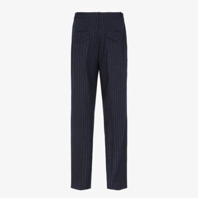 Pantalone straight in tessuto gessato